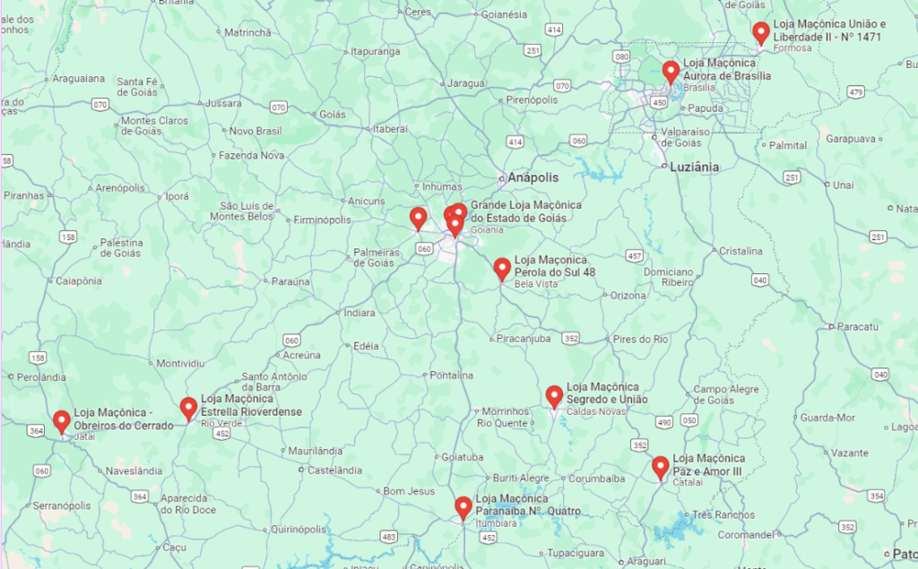 Mapa Goiás e Distrito Federal